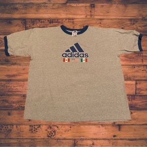 Adidas Vintage Ringer Shirt Canada USA Mexico Nike Underarmour Flags Rare